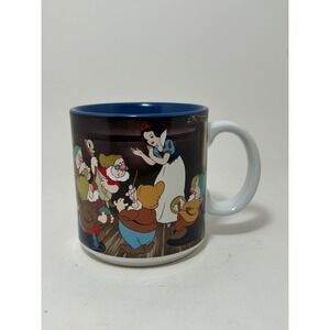 Disney Snow White and the Seven Dwarfs Coffee Mug Blue Interior Made‎ in Japan